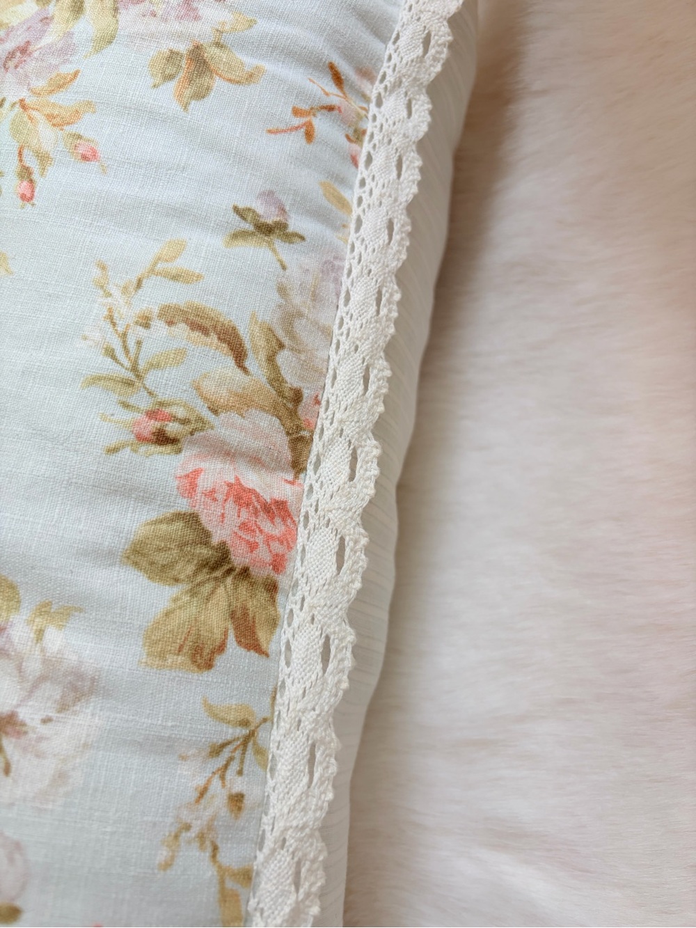 Piper & Wright Floral Lace-Trim Pillow
